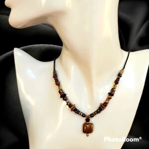 Handmade Western Gemstone Metal Beaded Unisex Necklace